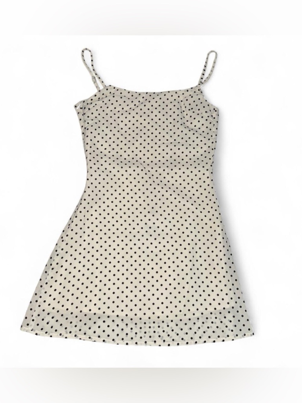 Princess Polly Cream Slip Dress with Black Polka Dots
